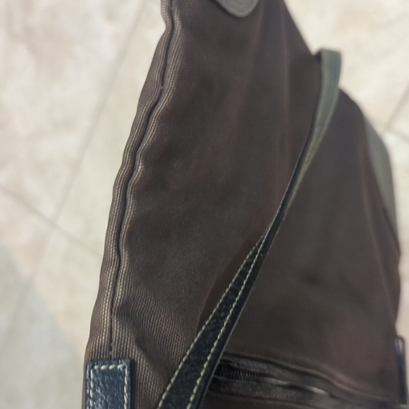 Prada Large Brown canvas/ black leather trimmed Tote Bag - Picture 11 of 16